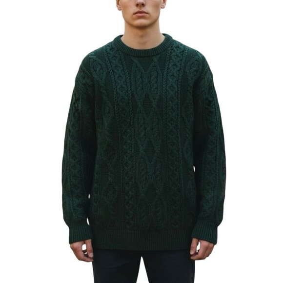 Aran Crafts Ireland Wool Sweater Cable Knit Fisherman Pullover - Picture 1 of 12